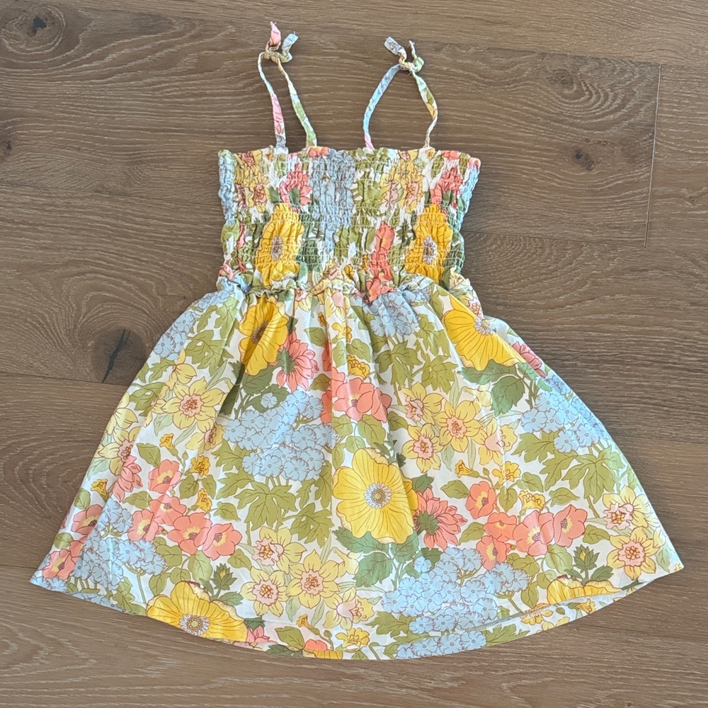 Janie and Jack Floral Dress in Yellow and Pink